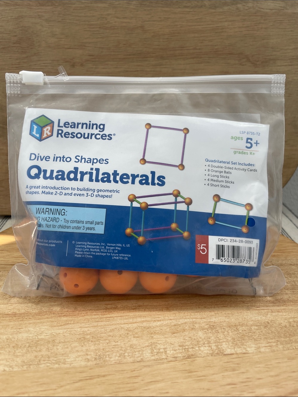 SALE! 50% Off NWT Learning Resources Dive into Shapes Quadrilaterals - White & B